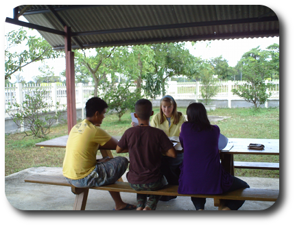 Marah teaching English